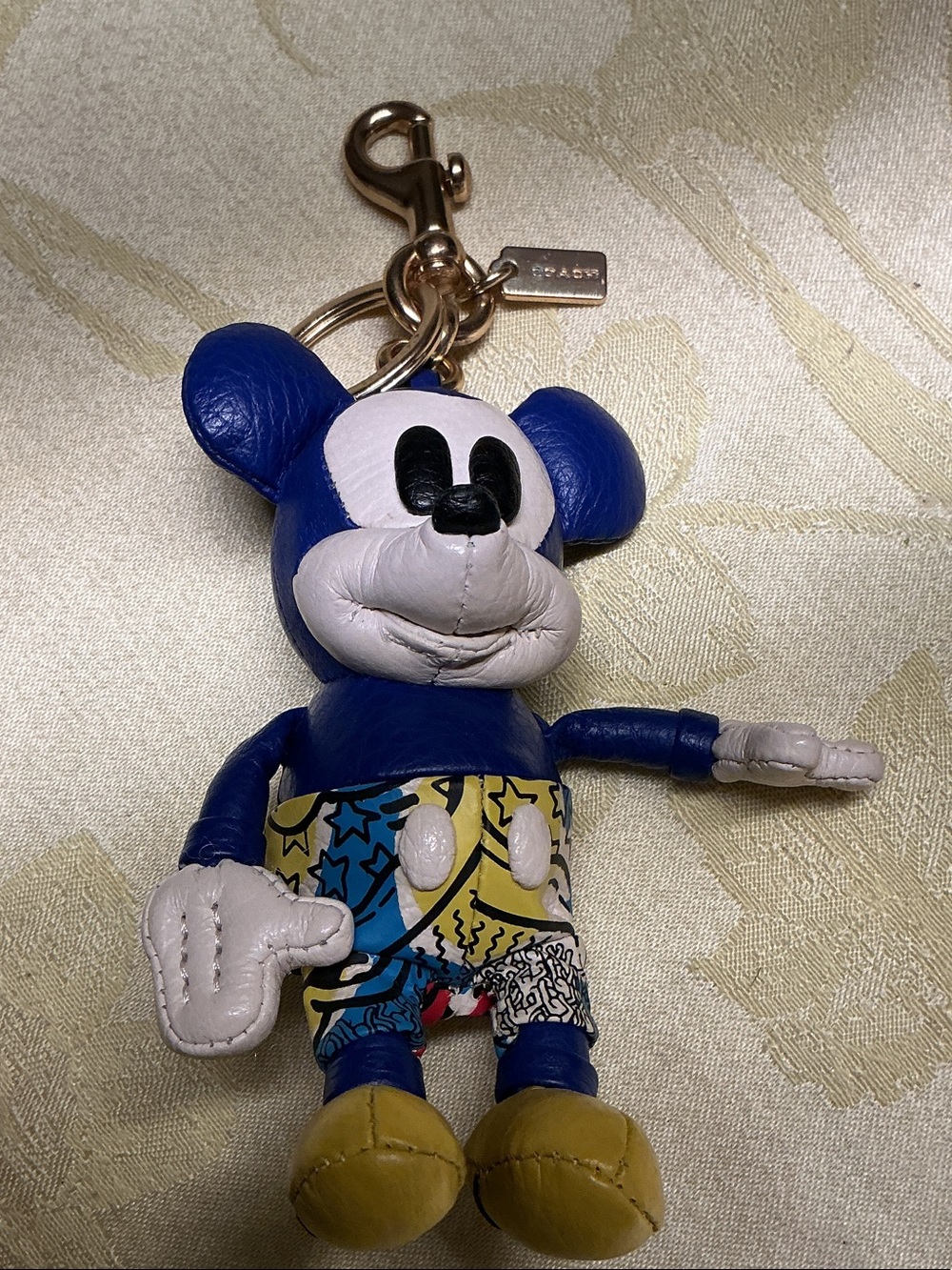 Coach RARE  Disney  Blue Mickey Mouse Leather X KEITH HARING COLLECTIBLE CHARM